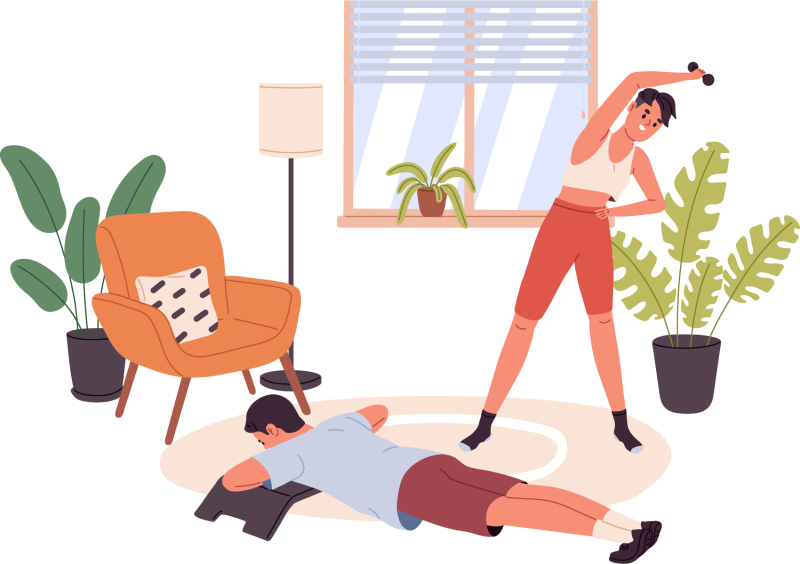 室內(nèi)健身插畫